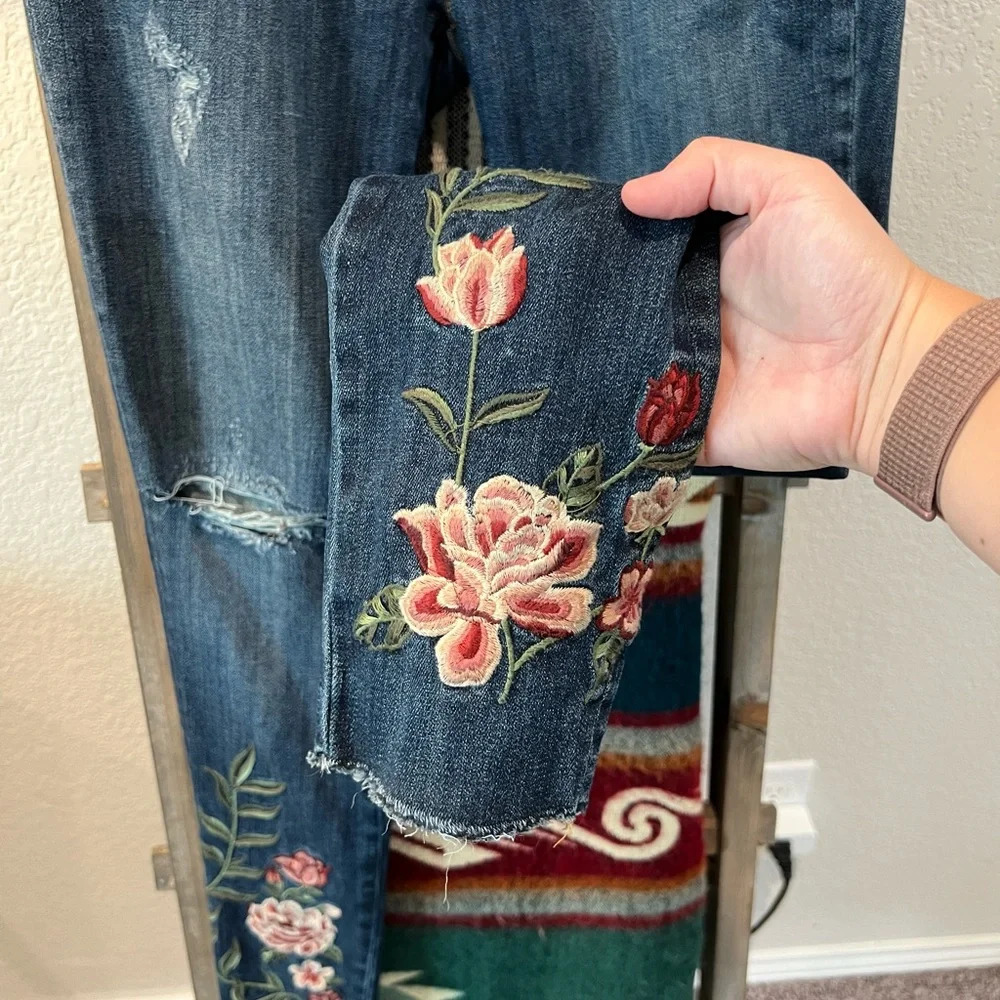 Driftwood women’s Jackie embroidered skinny jeans size 27 - Picture 6 of 10
